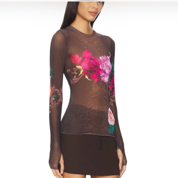 AFRM KAYLEE TOP IN SNAKE MULTI COLOR FLORAL NWT MED - Picture 3 of 6